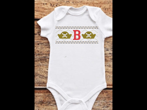 Personalised Pirate Baby Bodysuit – Custom Name Baby Romper (0–18 Months)